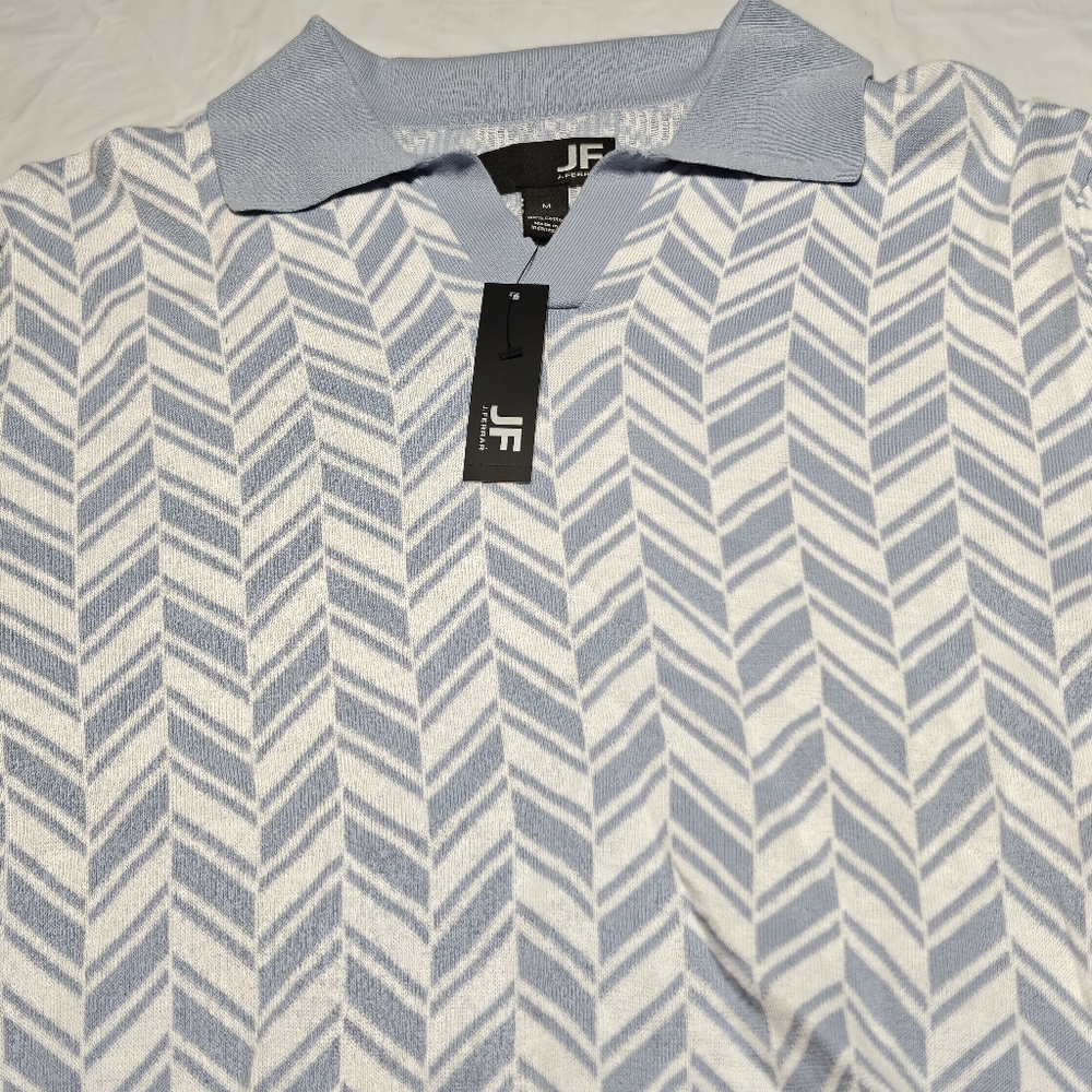 J. Ferrar Johnny Collar Mens Short Sleeve Polo Sweater NWT Size M - Picture 3 of 7